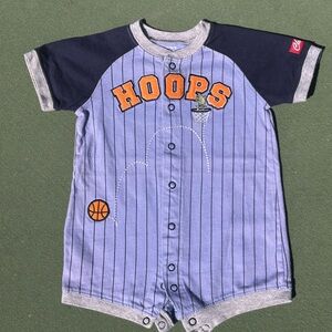 HOOPS Basketball Stripe Romper - Blue & Navy